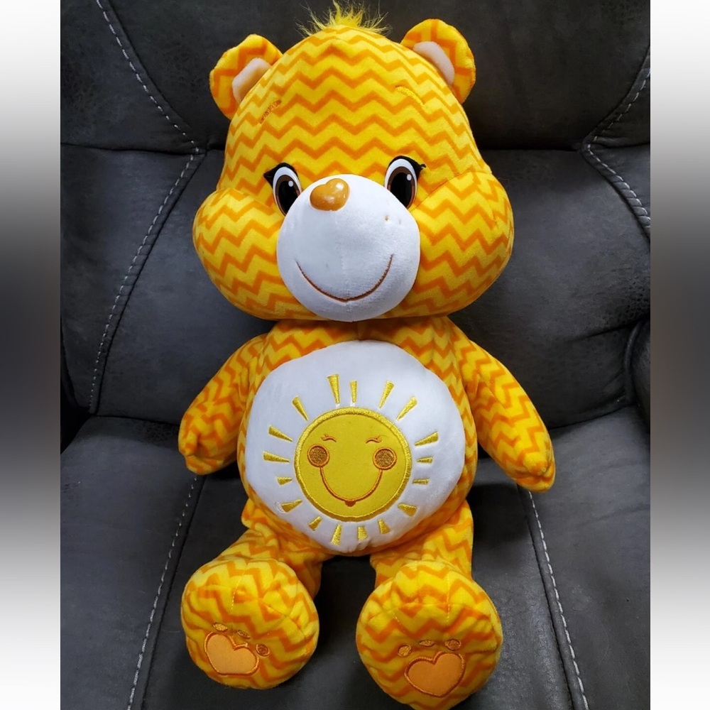 Care Bears Funshine Bear Chevron Striped Plush Stuffed Animal Just Play 2015